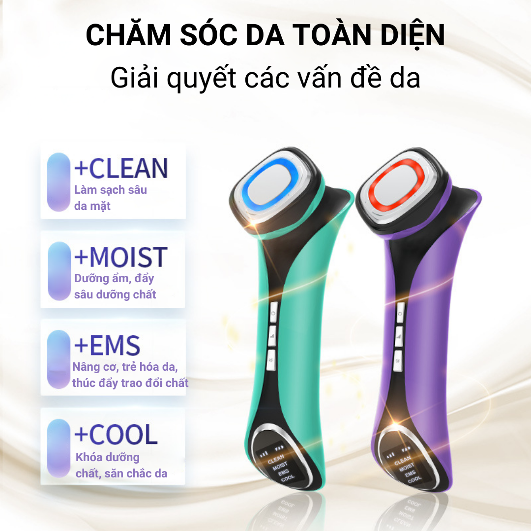 Máy Đẩy Tinh Chất Nóng Lạnh ION D829, Máy Điện Di Tinh Chất Massage Mặt Công Nghệ ION Thế Hệ Mới 2022