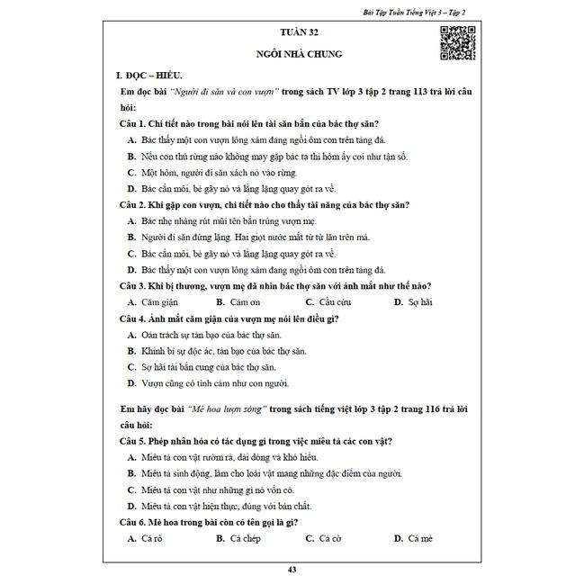 Sách - Combo Bài Tập Tuần môn Toán và Tiếng Việt Lớp 3 Học Kì 2 (2 cuốn)