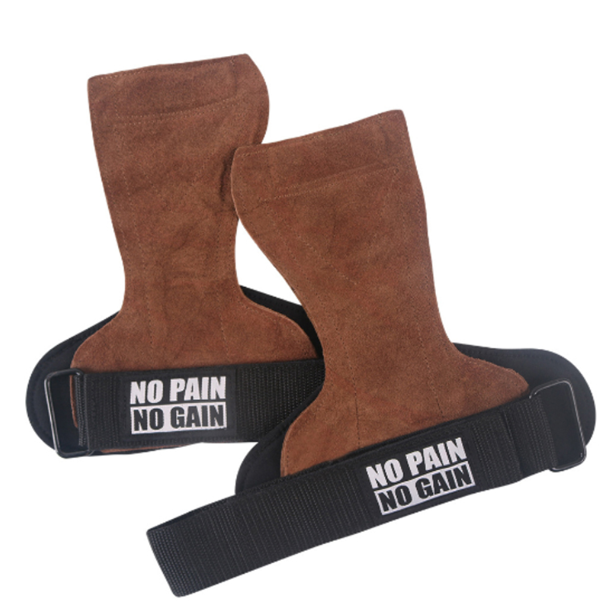 Găng Tay Tập GYM Da Bò Hở Mu Bàn Tay Lifting Grips , Dây Kéo Lưng - Hàng chính hãng BORO SPORT