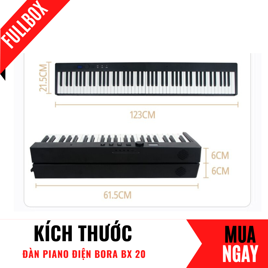 Đàn Piano Điện Bora BX-20 Gấp Gọn - 88 Phím Nặng Cảm Lực - Kết Nối Bluetooth + Chân Đàn+ Tai Nghe