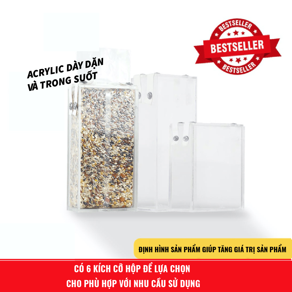 Hộp Định Hình Gạo RB5000. Chế Tạo Từ Nhựa Acrylic Đặc Biệt Dày Dặn Và Cứng Cáp, Chịu Được Lực Tác Động Cao Từ Bên Ngoài.