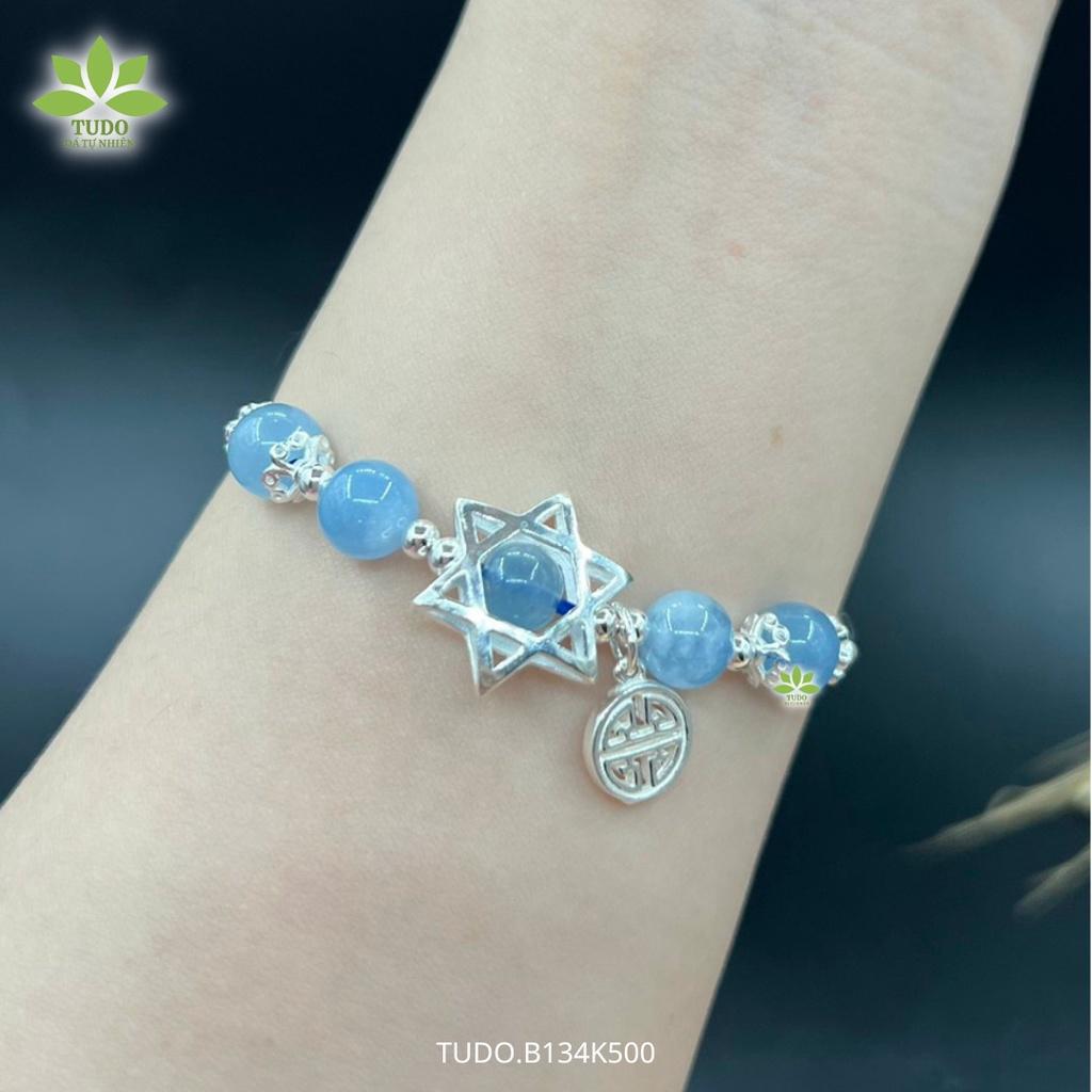 Vòng Tay Nữ Đẹp - Vòng Phong Thủy Mệnh Thủy, Mộc TUDO B134K500 VCBAQUA Charm Bạc Ngôi Sao - May Mắn