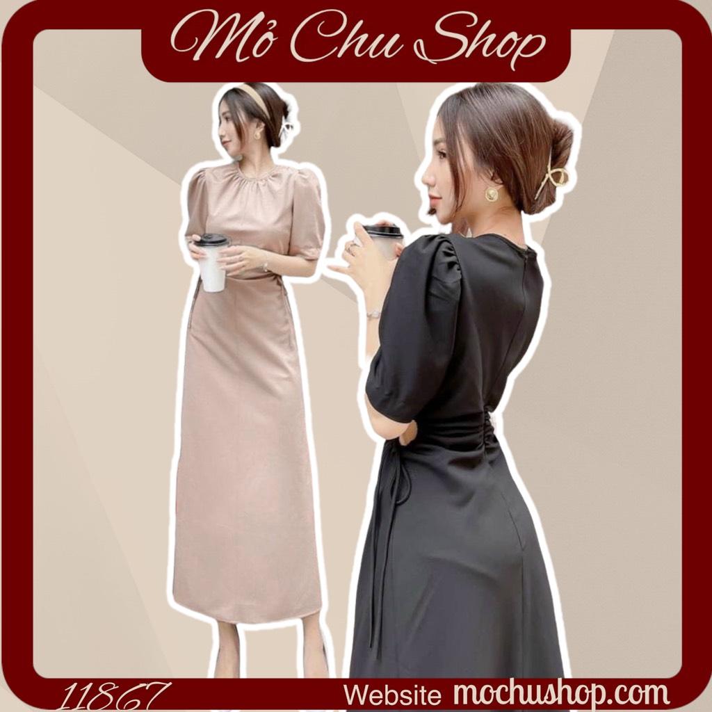 ĐẦM MIDI TAY PHỒNG RÚT DÂY EO 11867