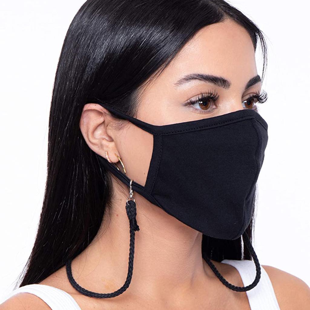 3x 1/3Pcs Adjustable Anti-lost Face Mask Lanyards Neck Straps with Clips Black