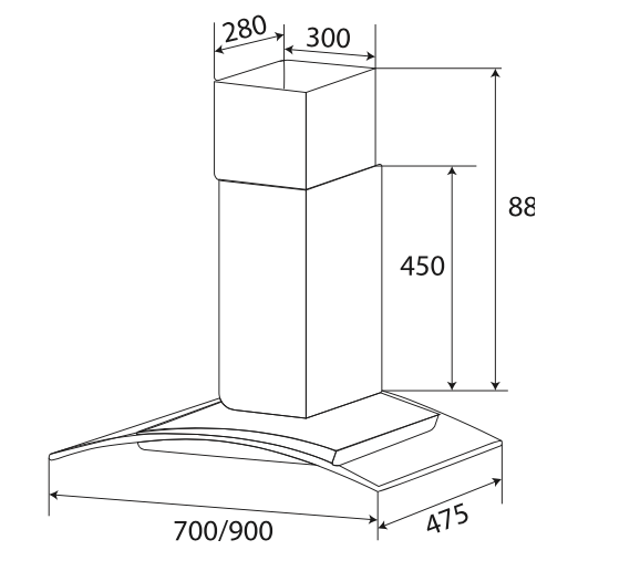 Máy Hút Mùi Kính Cong KAFF KF-GB702 - Hàng Chính Hãng