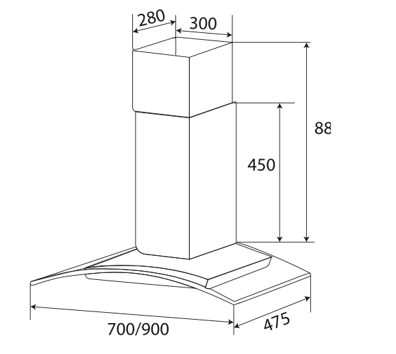 Máy Hút Mùi Kính Cong KAFF KF-GB702 (KF-GB902) - Hàng Chính Hãng