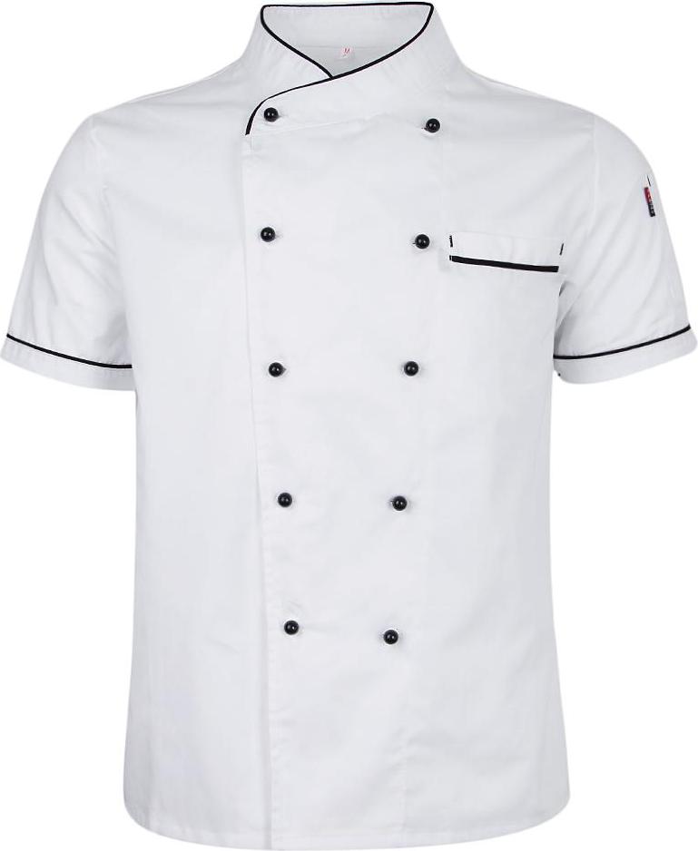 Chef Jacket Uniform Short Sleeve Hotel Kitchen Chefwear Cook Coat