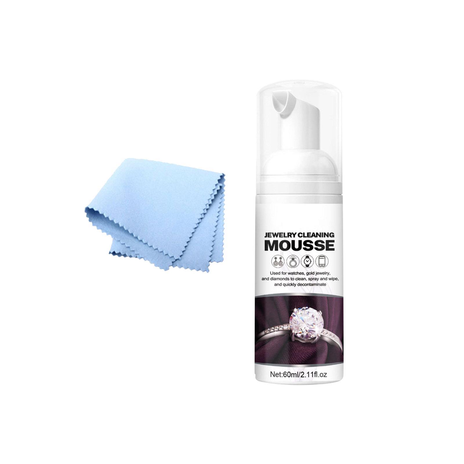 Jewelry Cleaner Solution W/Cloth Restores Removing Polishing Foaming Jewelry Cleaning for Home Watch Bracelet Jewelry Accessories