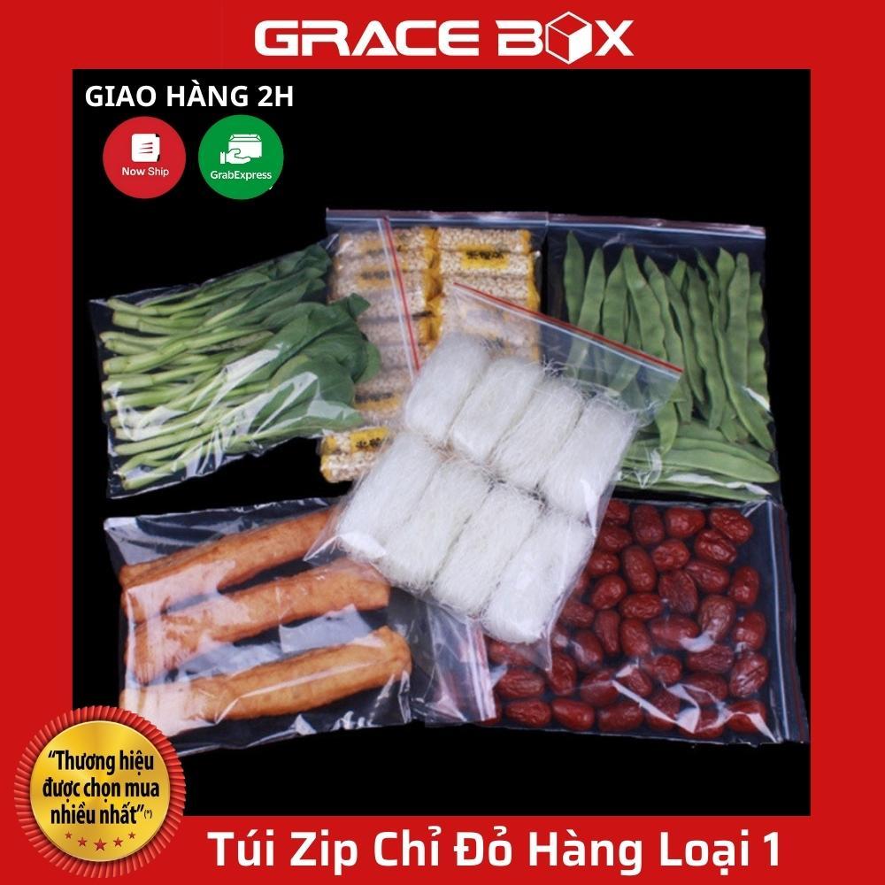 1Kg Túi Zip Chỉ Đỏ (Zip lock, Zip PE) Hàng Loại 1