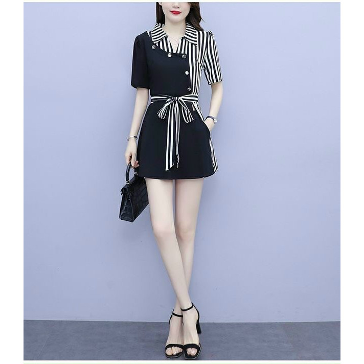 SÉT SHORT PHỐI SỌC CỘT EO