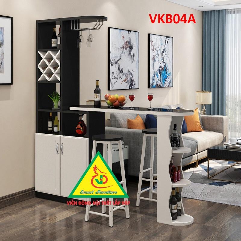 Quầy bar mini kết hợp tủ rượu VKB04A - Nội thất lắp ráp Viendong Adv