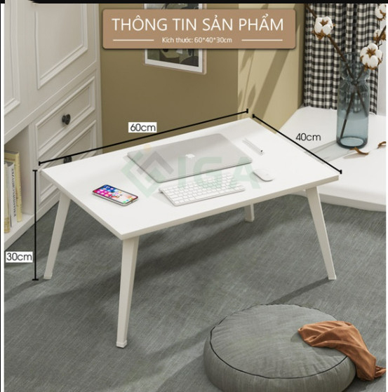 Bàn học gấp gọn ngồi bệt, bàn chân nhựa cứng 40x60cm mặt gỗ MDF loại đẹp