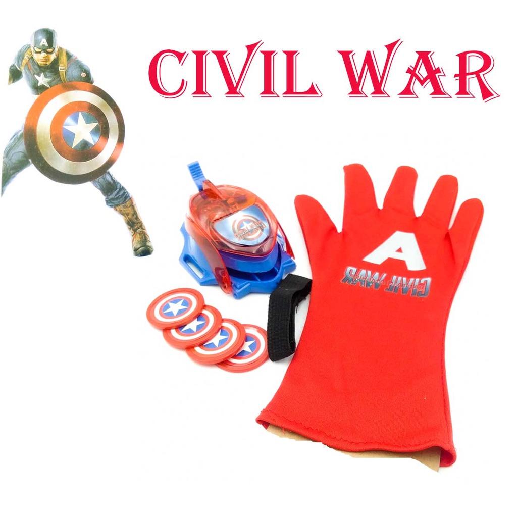 Găng tay Captain America bắn thẻ - Găng tay bắn thẻ nhựa