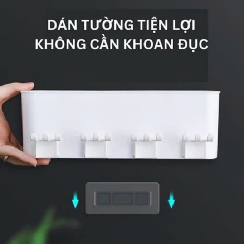 Giá đỡ bàn chải đánh răng vắt kem đánh răng tự động - Bộ nhả kem treo bàn chải, lược kèm 4 cốc - Kệ nhà tắm đa năng Hàng chính hãng LuckyDecor