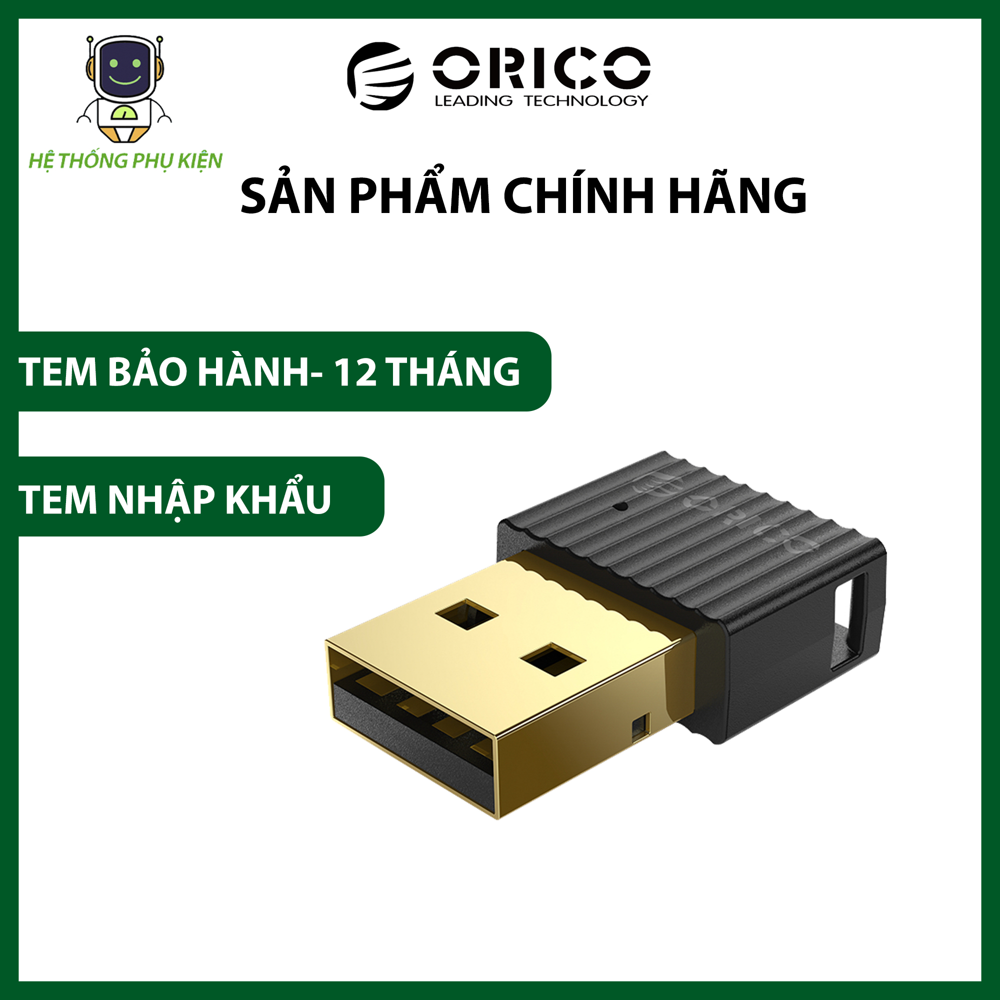 Thiết bị kết nối Bluetooth 5.0 qua USB Orico BTA-508 Hàng Chính Hãng