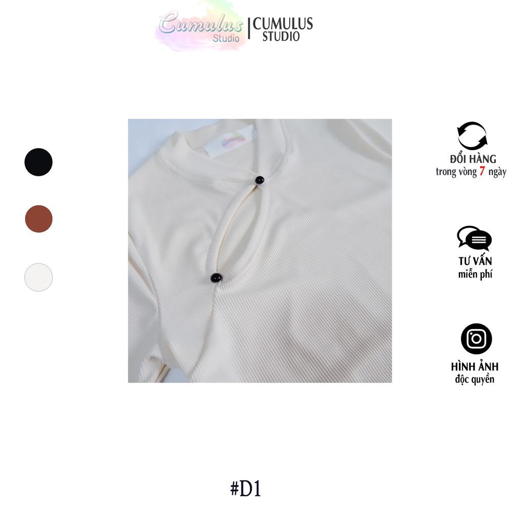 Đầm nữ body cổ trụ cột dây lưng Cumulus chất thun gân lạnh D01