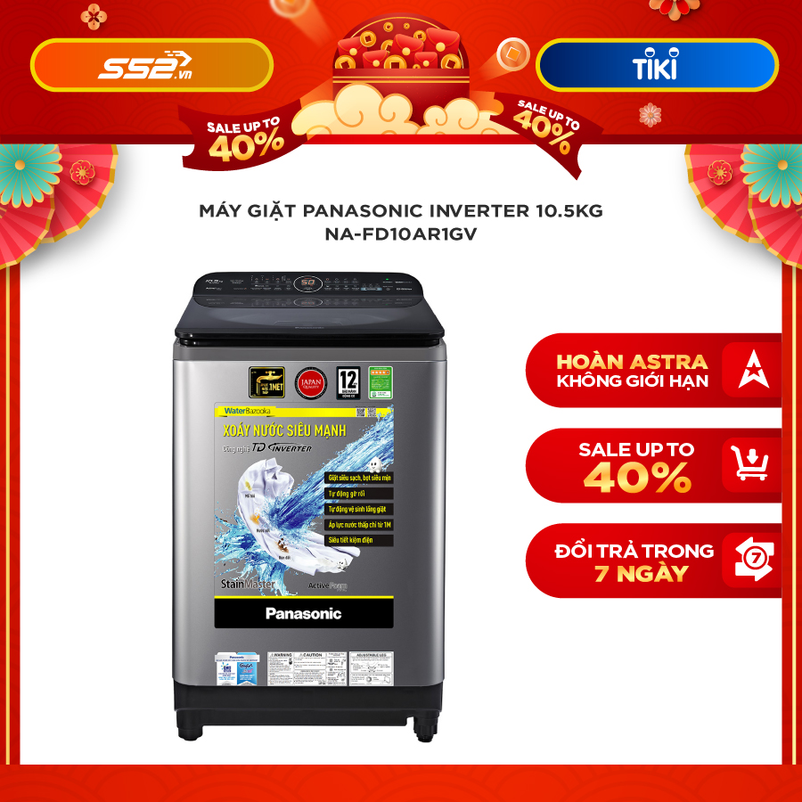 MÁY GIẶT PANASONIC INVERTER 10.5 KG NA-FD10AR1GV - HÀNG CHÍNH HÃNG