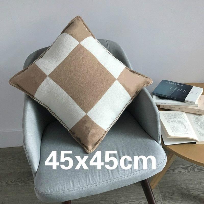 Sang Trọng H Đệm Cashmere Thiết Kế Bên Ngoài Vỏ Gối Mềm Mại Len Ném Vỏ Gối Trang Trí Nhà Gối Cho Phòng Khách