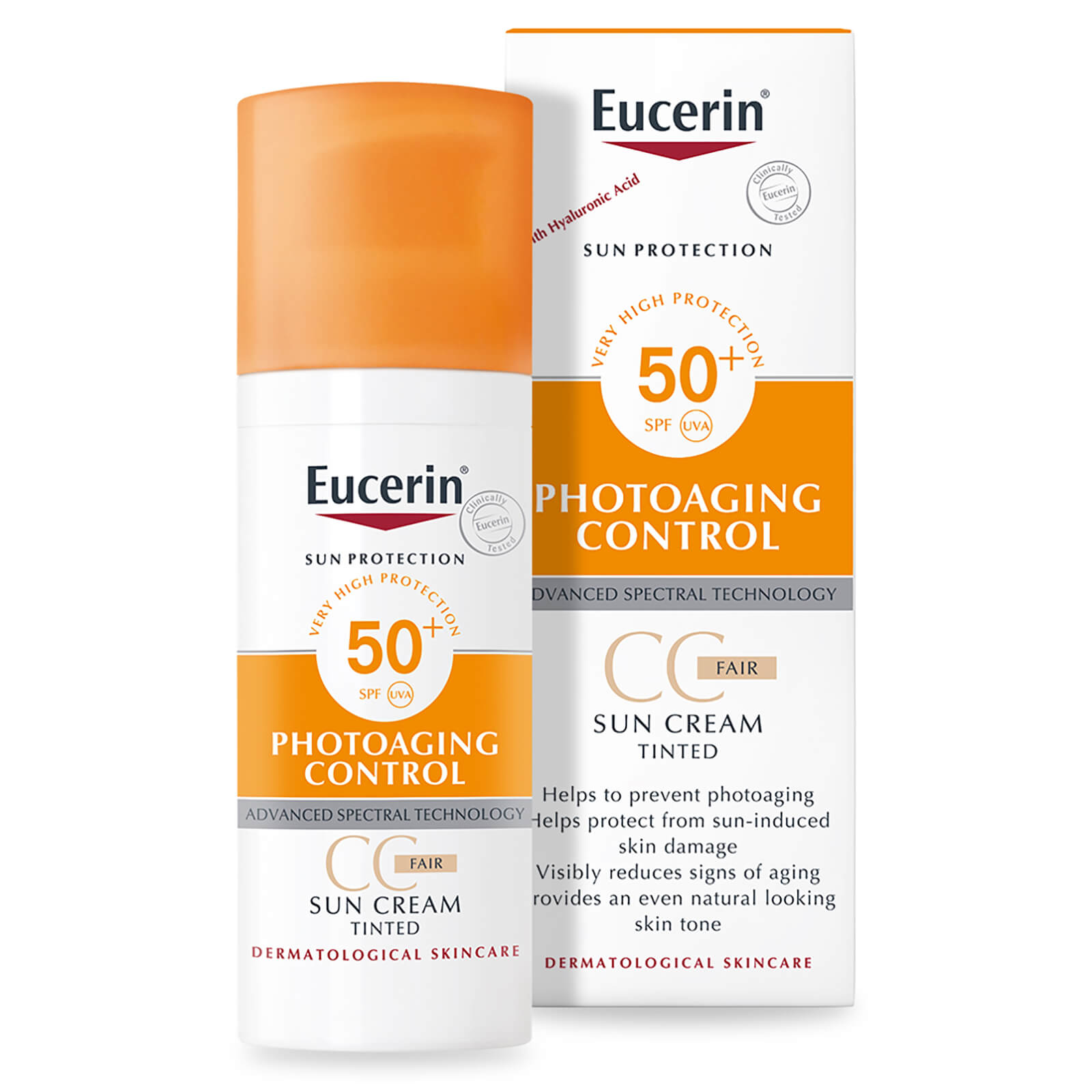 Kem chống nắng có màu phấn Eucerin Sun Creme Tinted SPF 50+ 50ml + tặng máy massage mặt ion