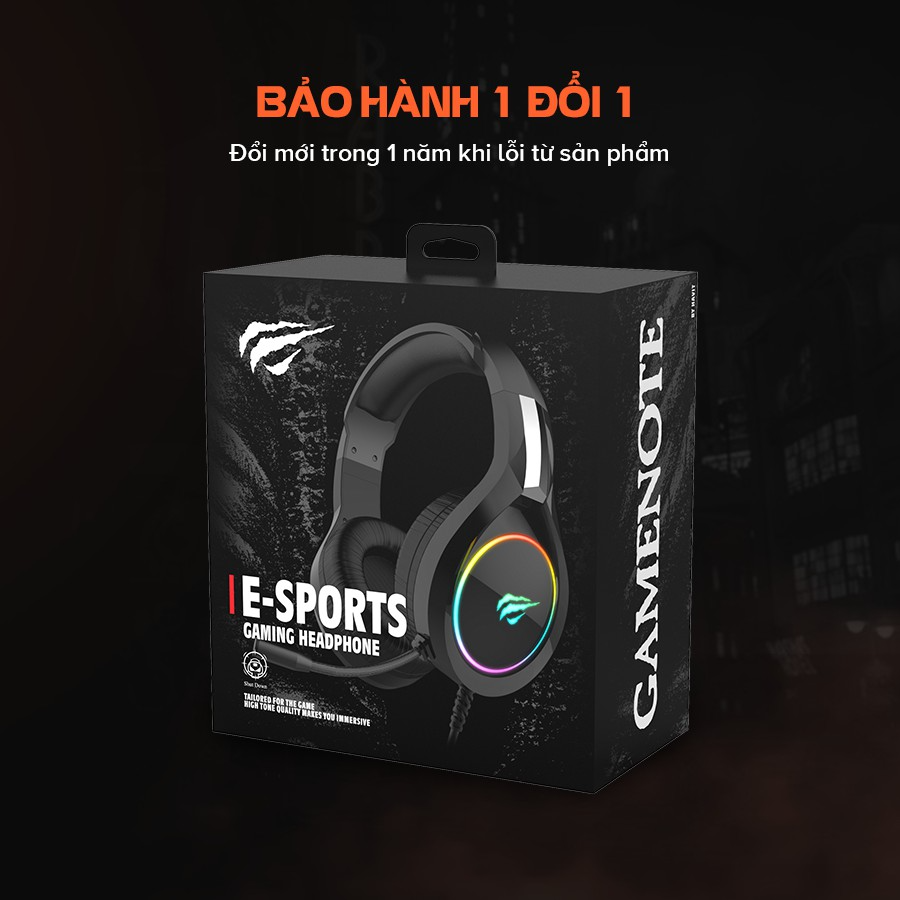 Tai Nghe Gaming Headphone Havit H2232D, Driver 50mm, LED RGB, Tương Thích Với PC/ PS4/ XBOX/ Điện Thoại/ Máy Tính Bảng - Hàng Chính Hãng