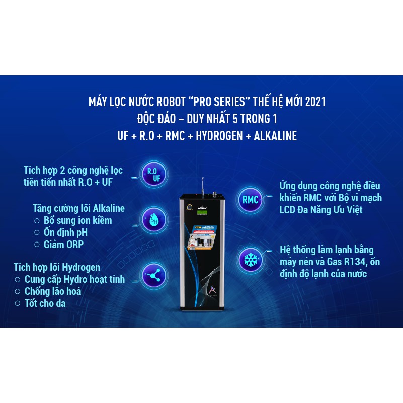 Máy Lọc Nước Nóng Nguội Lạnh ROBOT R.O + UF Elite Pro 739GK-UR