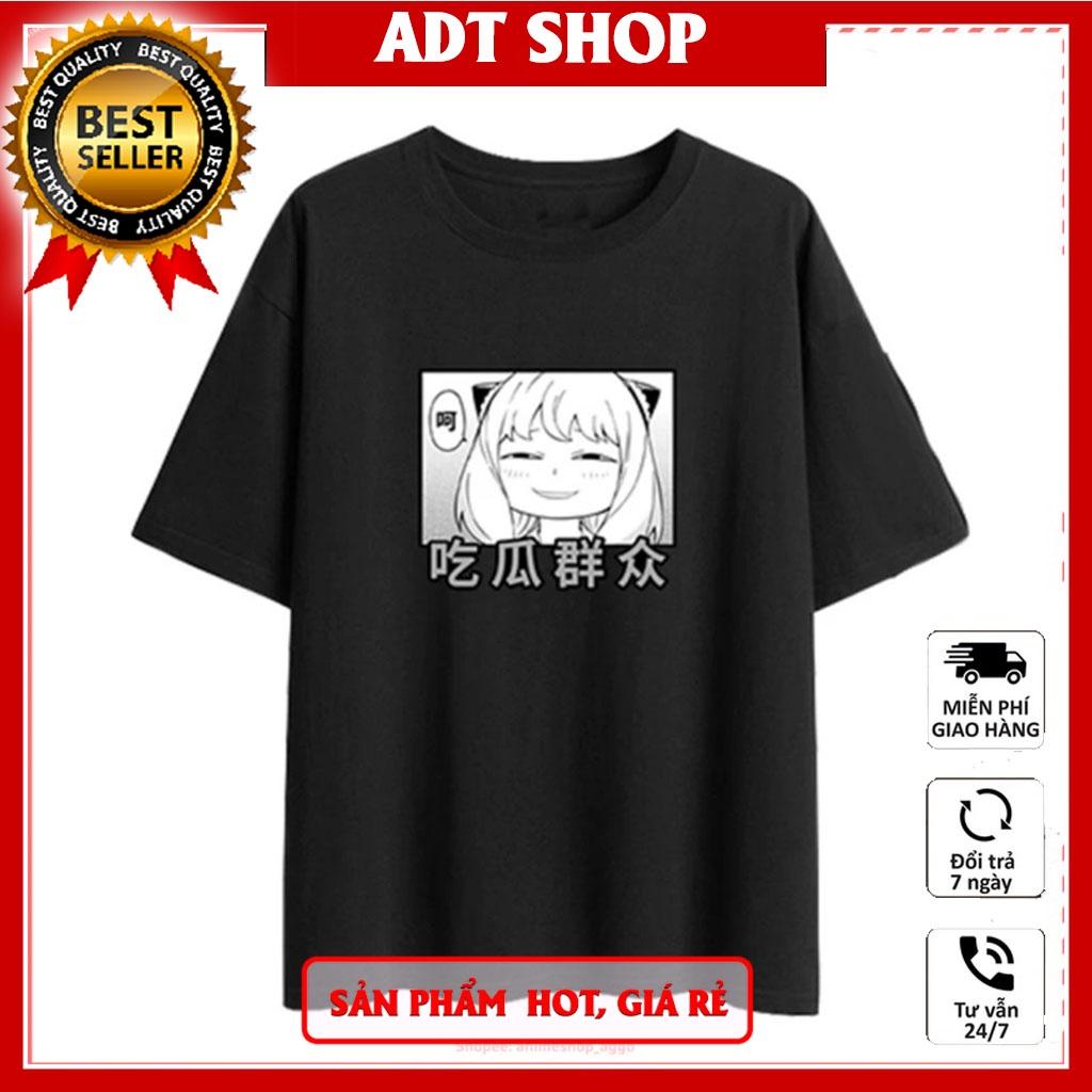 Áo thun đen in hình Anya Gia Đình Điệp Viên Spy x Family thời trang anime chibi giá rẻ ADT|Shop