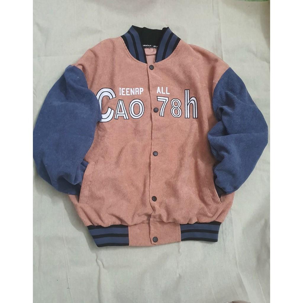 Áo Khoác Bomber Kaki Nhung Gân DEENAP ALL CAO 78h Form Rộng Unisex Nam Nữ Phong Cách Hàn Quốc Ulzzang
