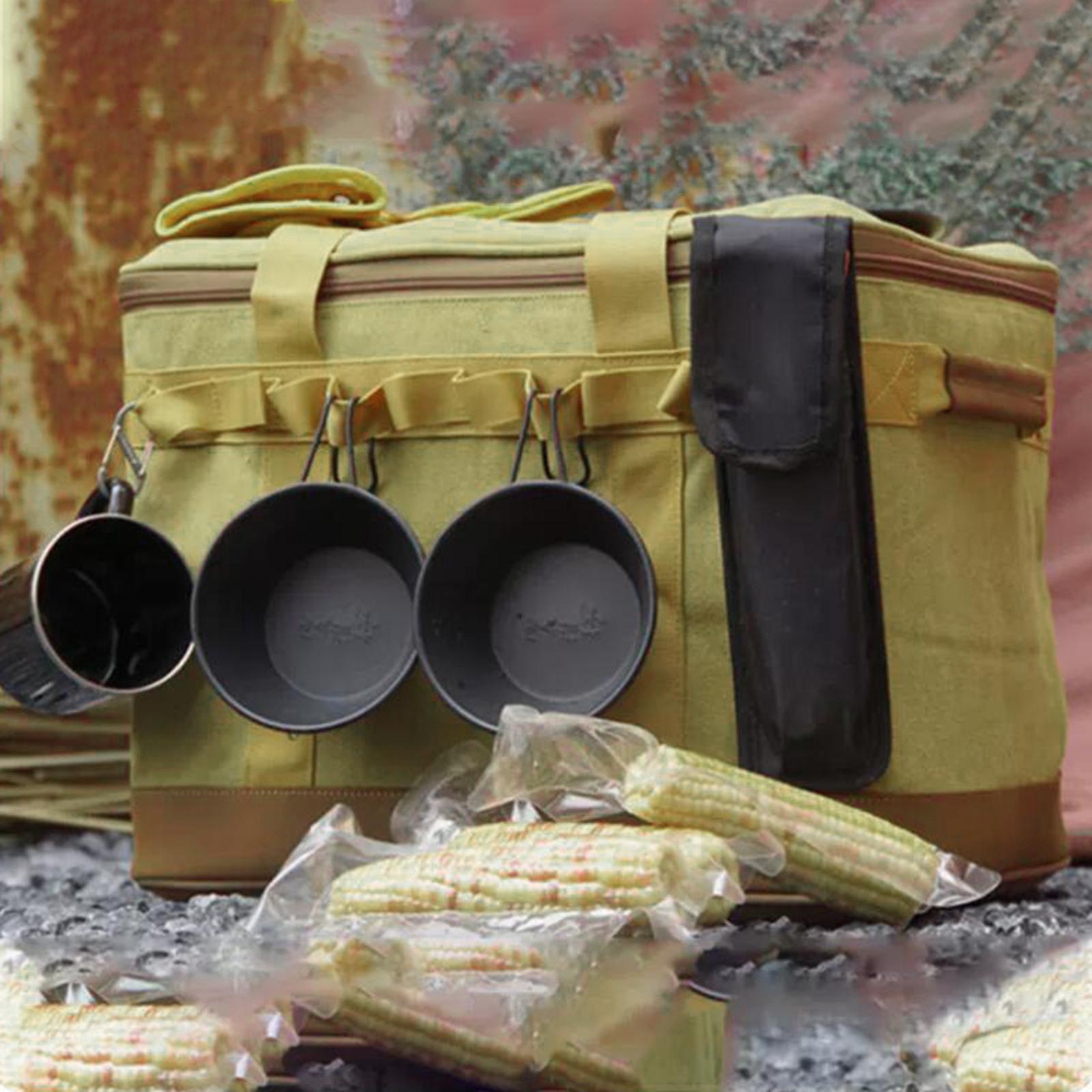 Camping Storage Bag, Picnic Storage Tote Foldable Packing Bag Removable Partition for Fishing