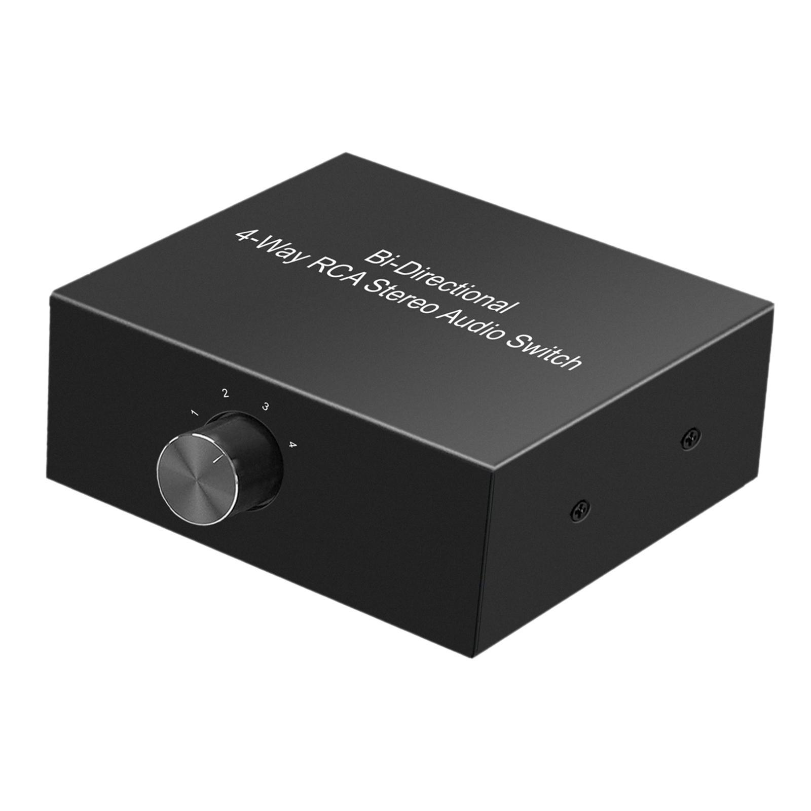 4 Ways R L Stereo Audio Switcher Audio Switch Splitter for TV