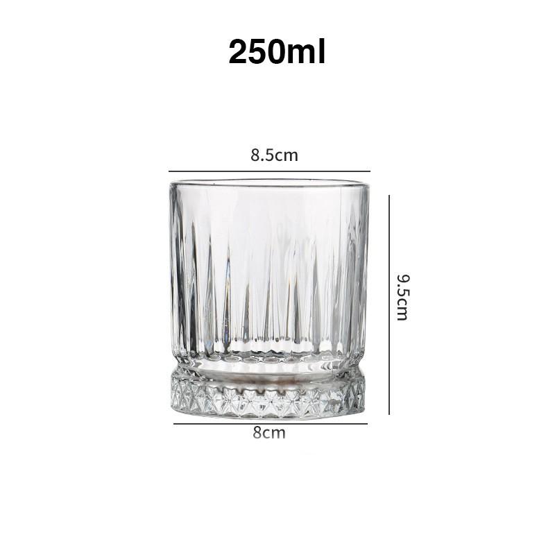 | COMBO 6 | Ly thủy tinh đẹp HONGLI 250ml - 450ml phong cách Bắc Âu Cao cấp họa tiết cổ điển trắng trơn Đế Kim Cương