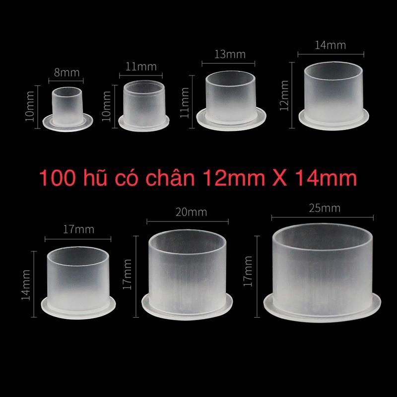 100 hũ mực có chân đế 12mm X 14mm