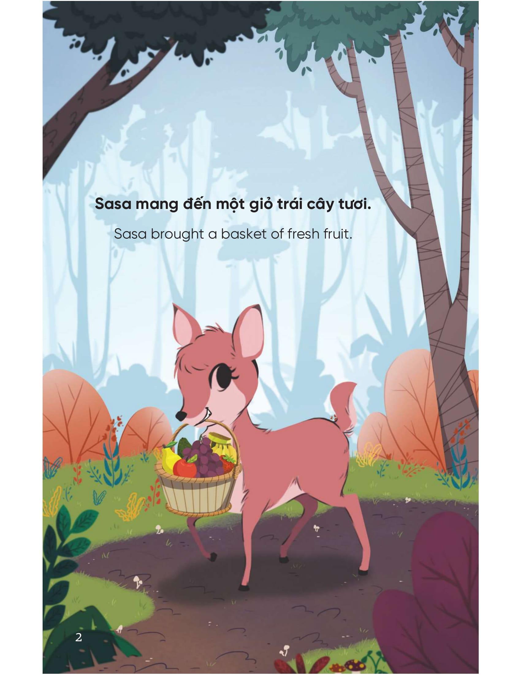 Truyện Tranh Song Ngữ Việt - Anh Dành Cho Trẻ Em - Cùng Học Cư Xử Tốt - Bé Học Sẻ Chia - Sharing Generously