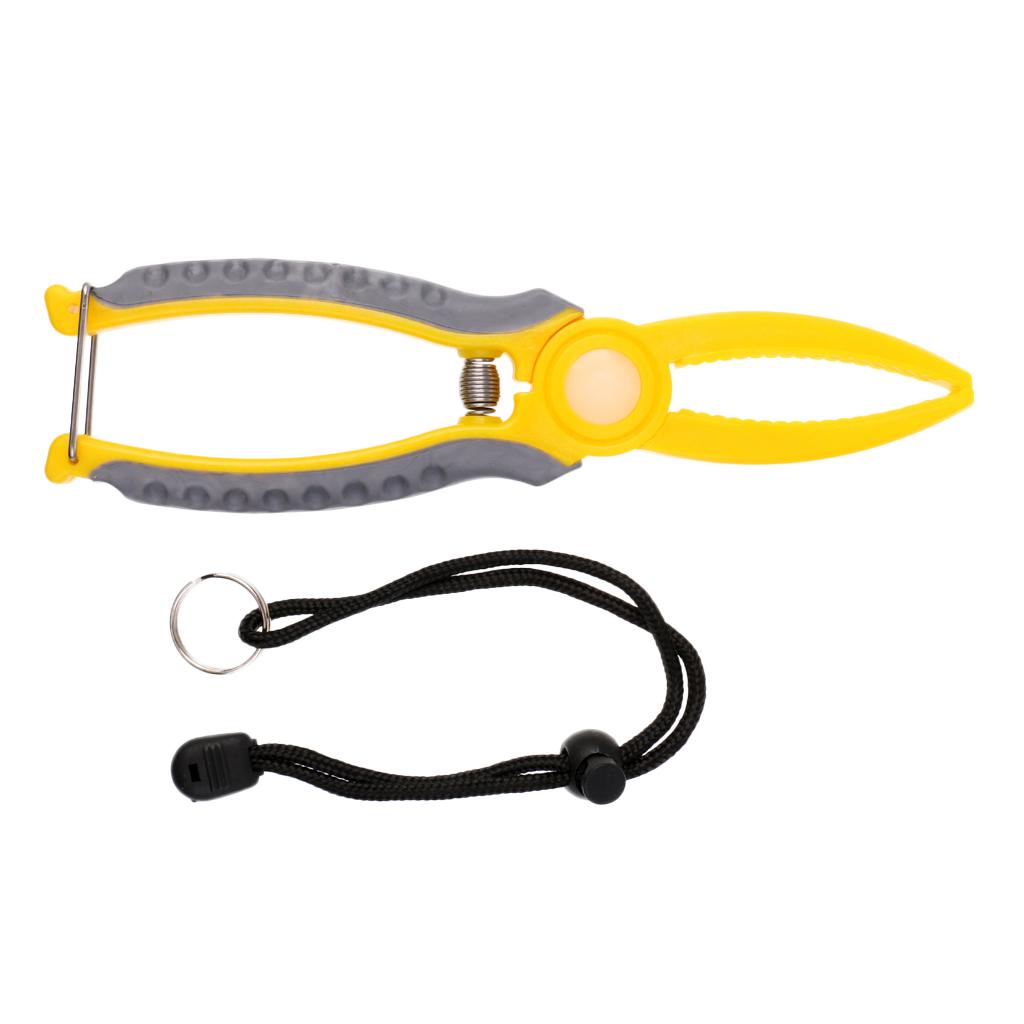 Plastic Grip Clamp Fishing Pliers Lip Gripper Grabber Clip with Lanyard