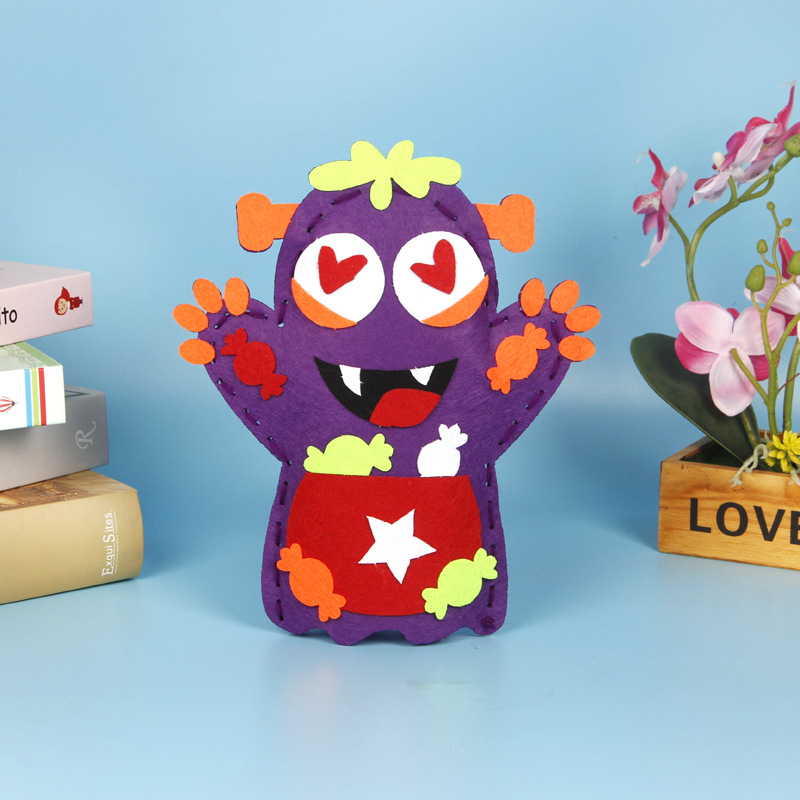 Con rối tay Halloween, đồ chơi thủ công giáo dục diy handmade chất liệu vải không dệt mẫu ngẫu nhiên