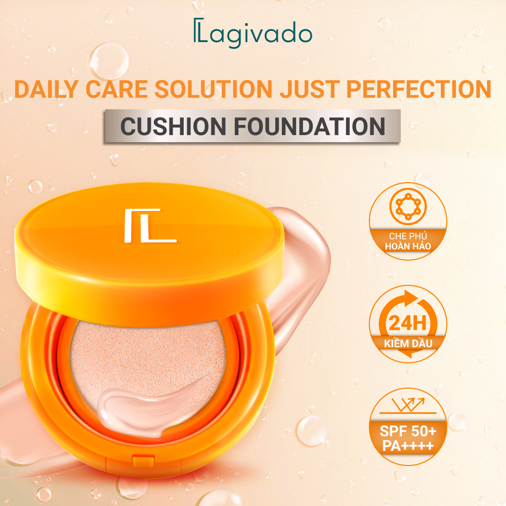 Phấn nước che khuyết điểm Lagivado kiềm dầu, che phủ hoàn hảo, chống nắng tối ưu Perfection Cushion –Tone trắng sáng ,15g