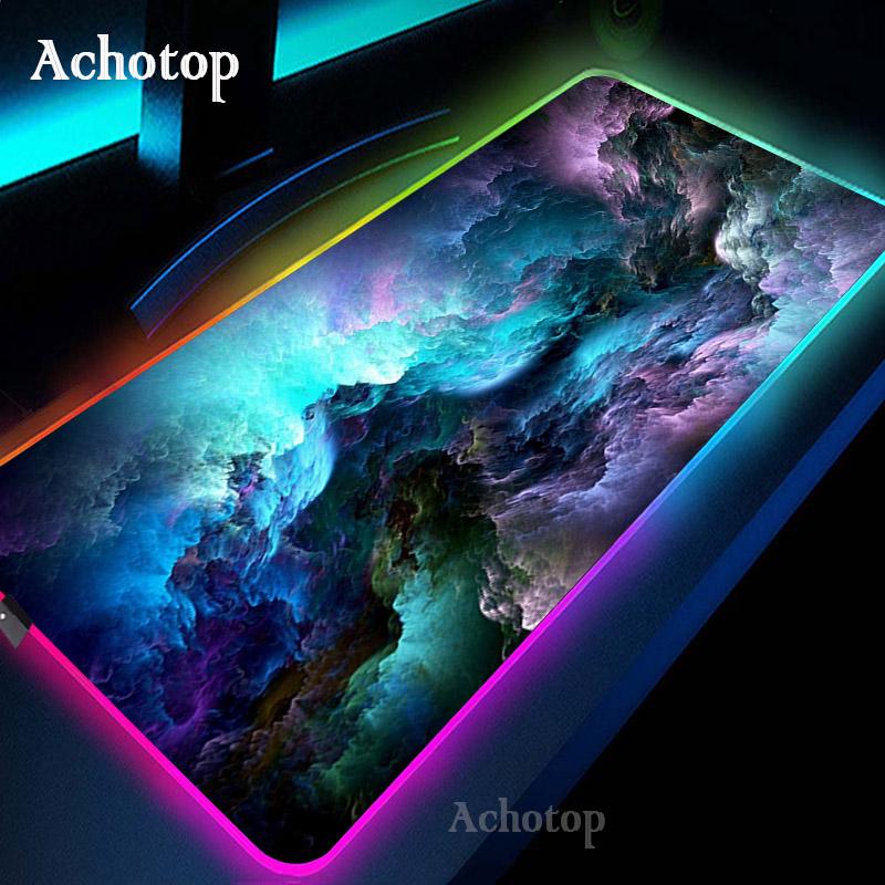Không Gian RGB Miếng Lót Chuột Chơi Game Miếng Lót Chuột Máy Tính Lớn Mousepad Backlit XXL MousePad LED Game Thủ Mause Thảm 900X400 bàn Làm Việc Cho CS
