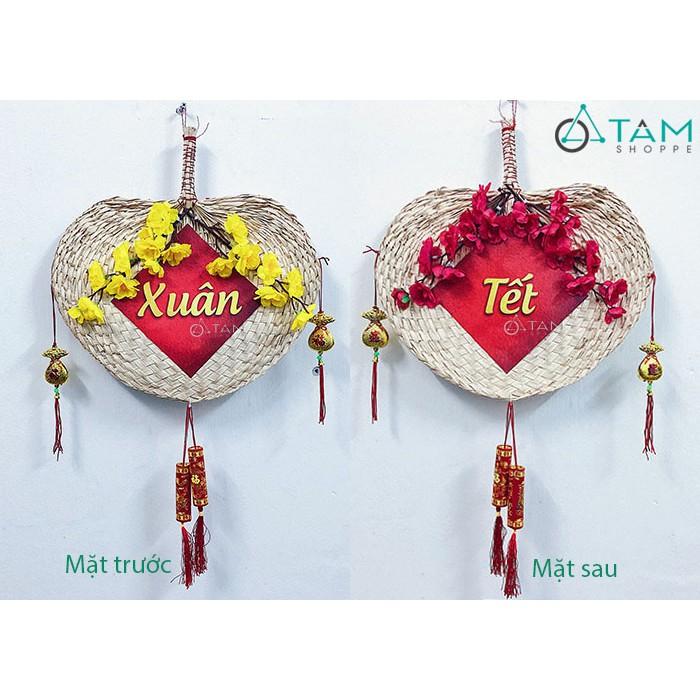 Vòng hoa treo cửa Tết Handmade quạt nan số 17