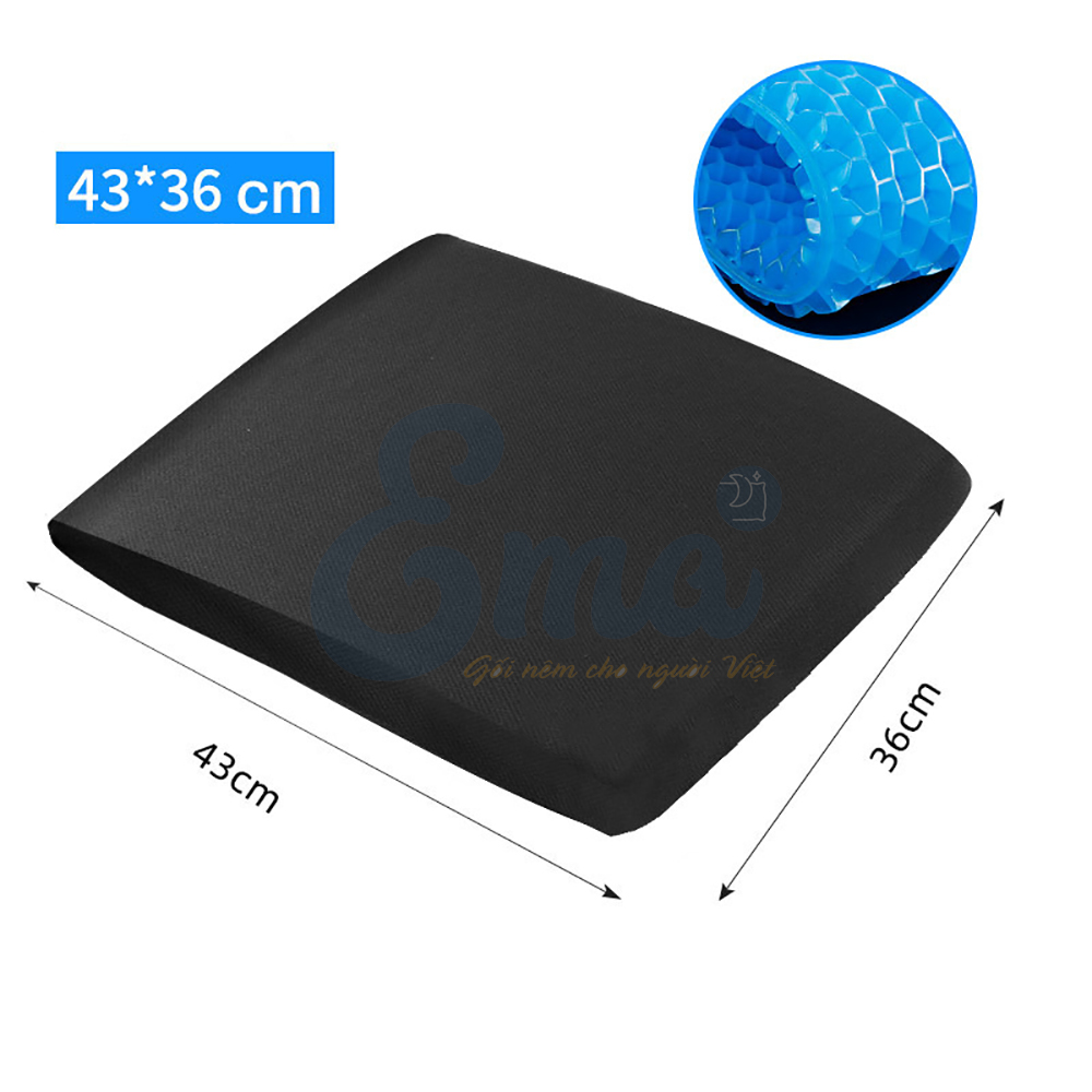 Đệm ngồi 3D Silicon EMA thế hệ 3 cao cấp - Cấu trúc tổ ong thông minh - Chống đau mỏi trĩ, xương cụt, thâm mông, xệ mông cho dân văn phòng, lái xe, sinh viên