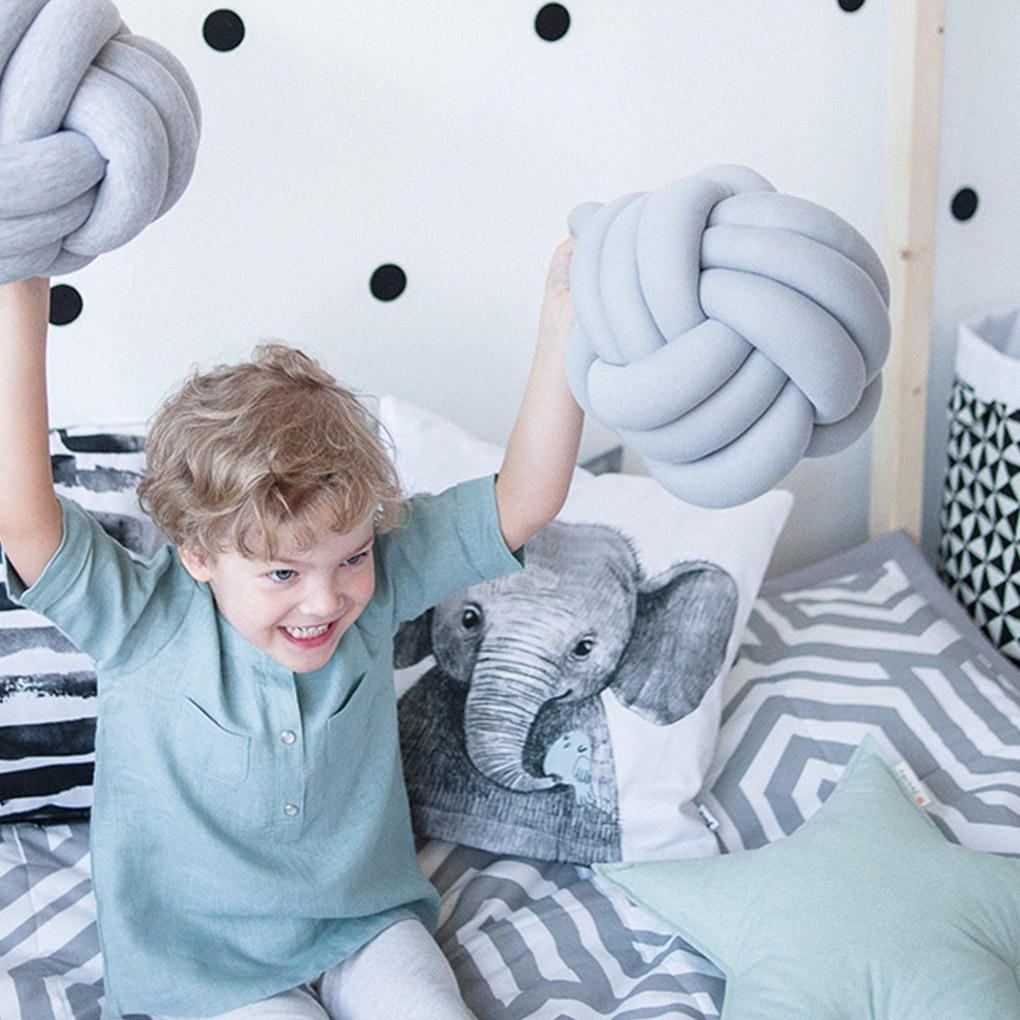 5 màu sắc Ném, Gối Phòng Ngủ Ném Gối Trẻ Em Phòng Khách Phòng Dệt Thiết Kế Nút Thắt Gối Cotton Nhung Thắt Nút Đệm