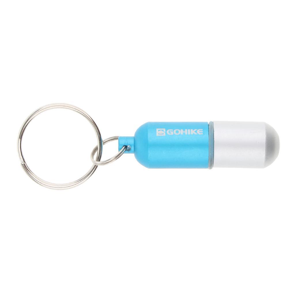 4pcs Waterproof Aluminum Pill Storage Box Keychain Capsule Tablet Bottle