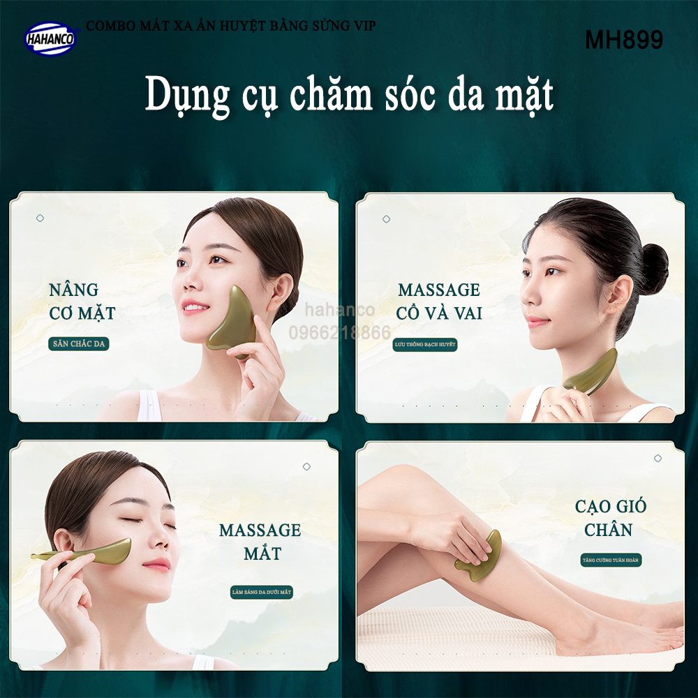 Combo Mát xa làm đẹp da bằng sừng Super VIP - Làm Mịn Da Mặt Và Toàn Thân/ giúp lưu thông khí huyết - MH899 - HAHANCO