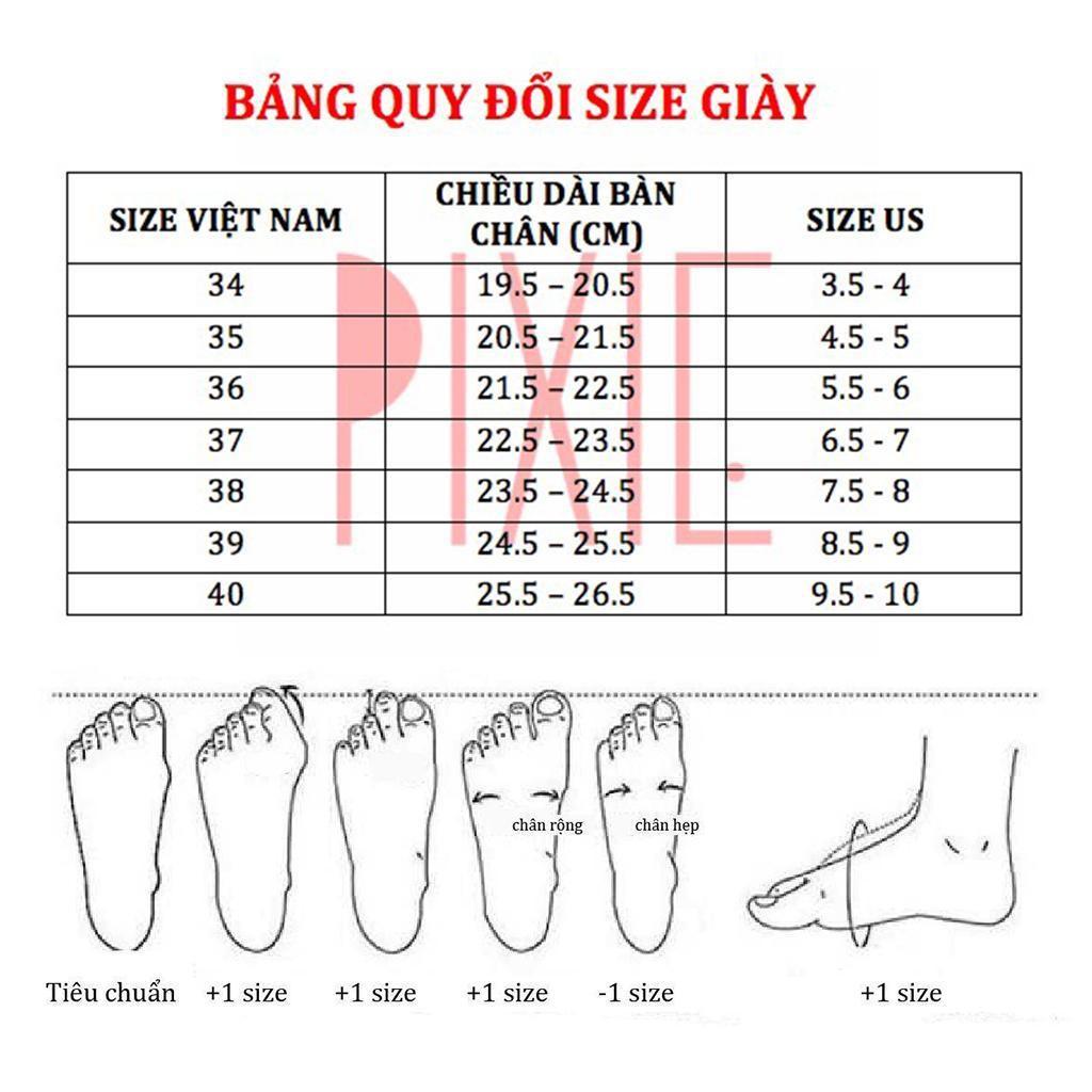 Giày Sandal Cao Gót 7cm Đế Vuông Pixie X728