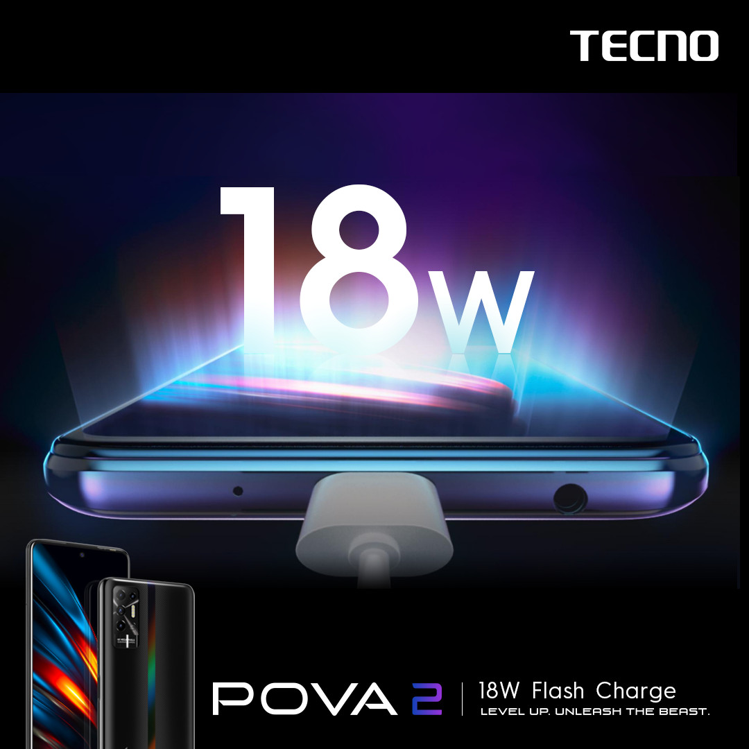 Tecno Pova 2 4GB l 64GB - Điện Thoại Thông Minh Chiến Game Cực Đỉnh - Hàng Chính Hãng