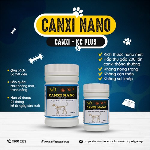 Viên Canxi nano dành cho chó mèo