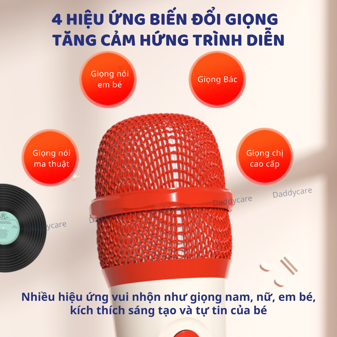 Loa hát karaoke mini bluetooth cho bé kèm mic hàng chính hãng Mideer Versatile singalone microphone