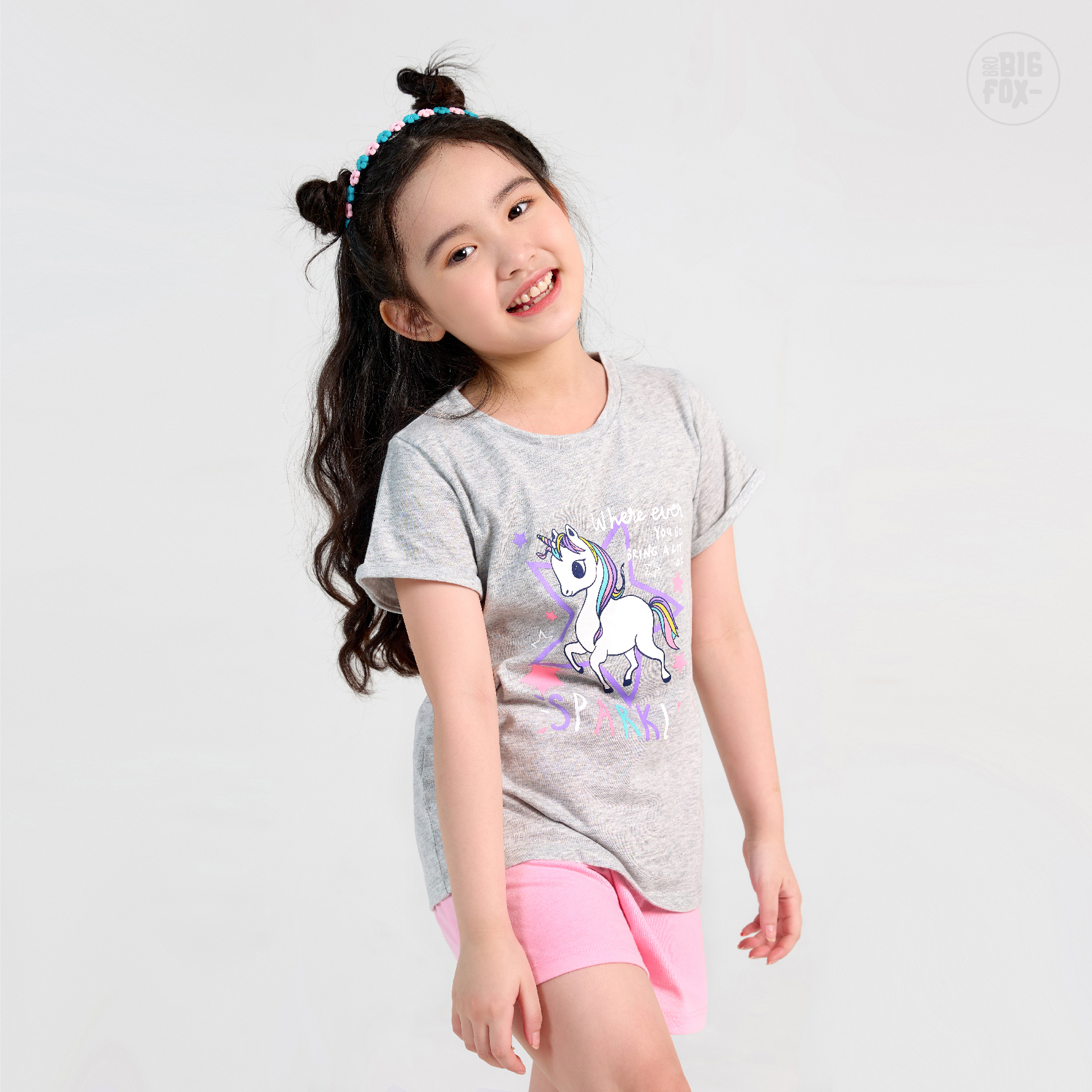 Bộ Bé Gái Miss Meow Bộ Cộc Tay Cho Bé Mùa Hè Chất Cotton In Hình Ngựa Sparkle, Size 3,4,5,6,7,8,9,10,11 Tuổi