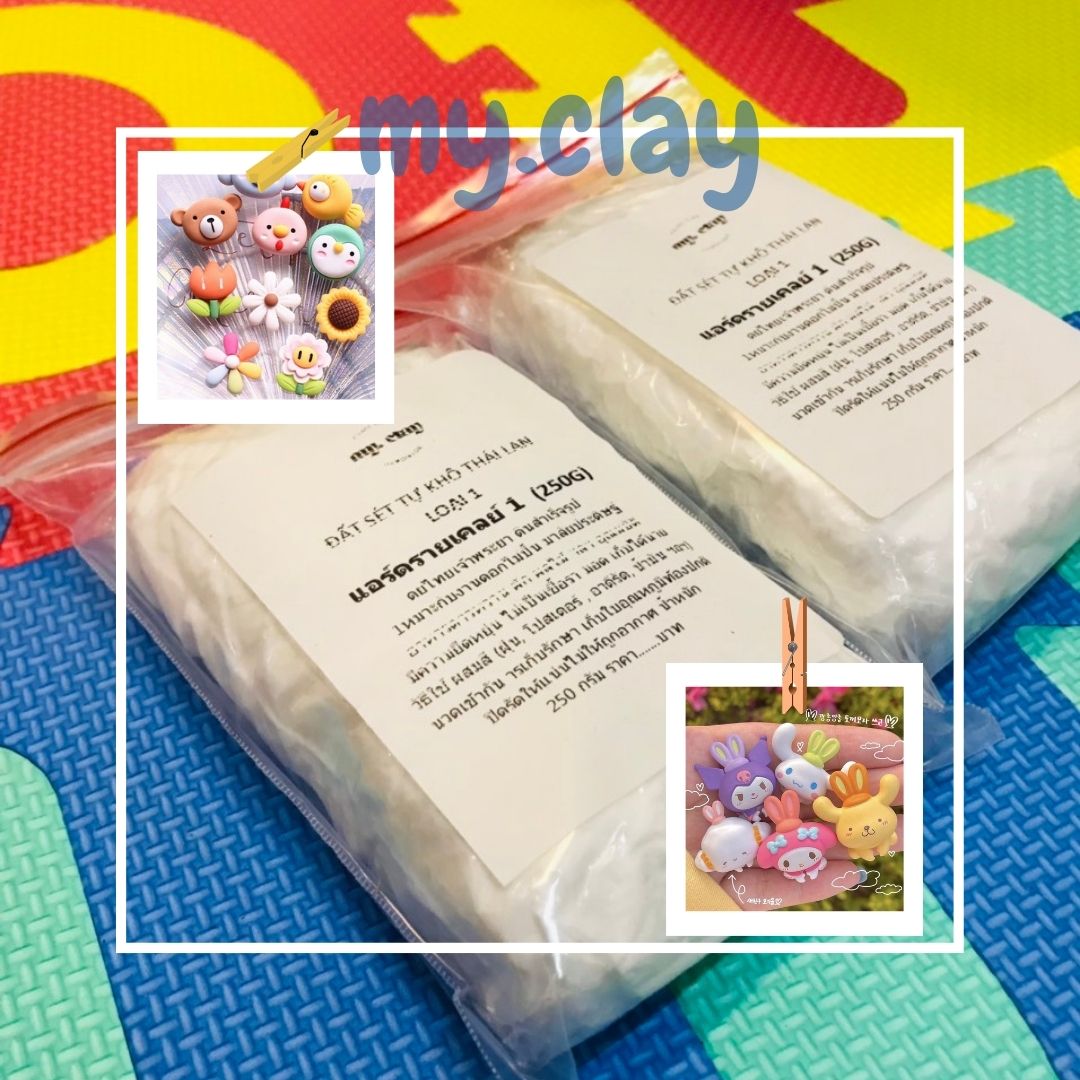 Đất sét tự khô Thái Lan 250g nặn tượng chibi, nhẫn chunky, hoa đất sét - Hàng loại đẹp
