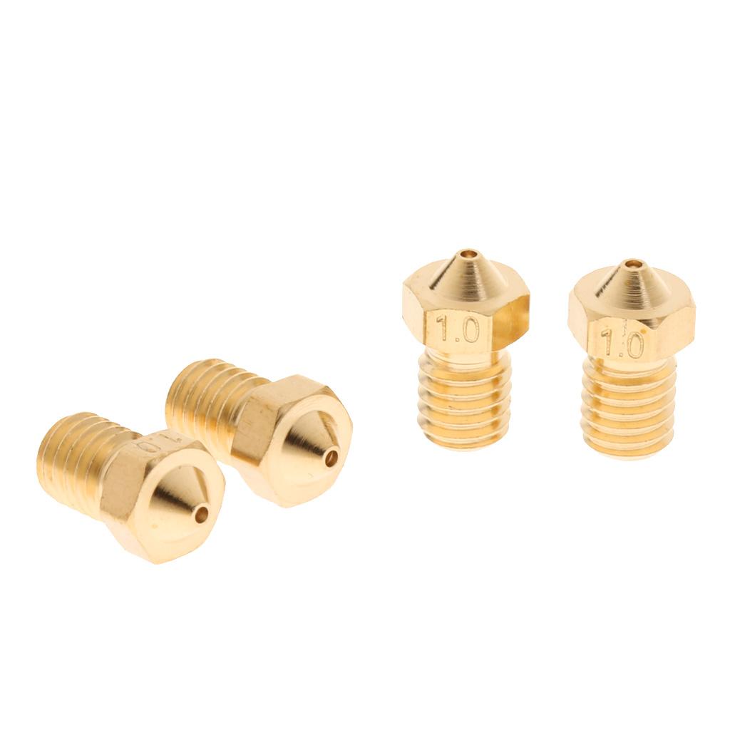 4x 1.0mm Extruder Brass Nozzle Print Head for 1.75mm 3D Printers Accessories