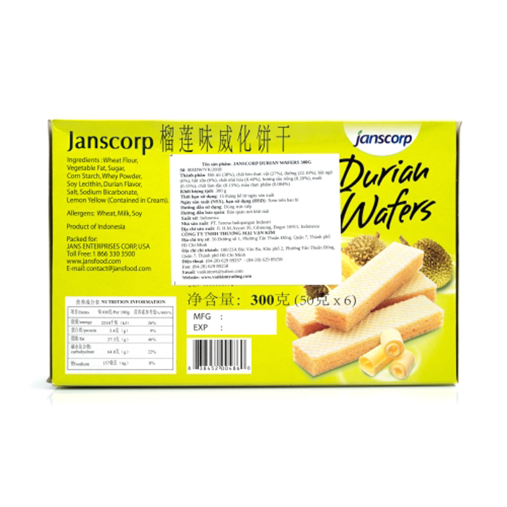 Bánh Xốp Sầu Riêng Janscorp 300g