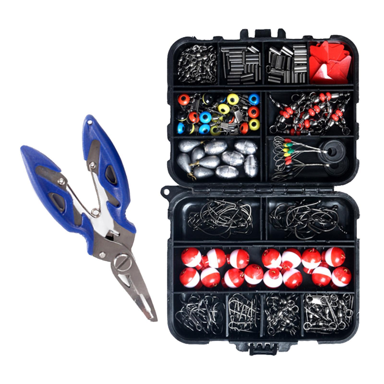 263Pcs Fishing Accessories Fishing Bobbers Floats with Portable Tackle Box